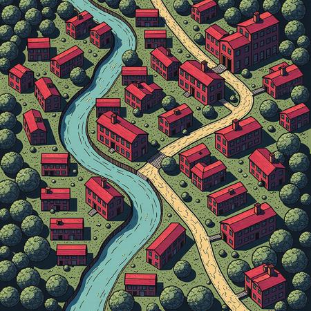 Envy Flux Fantasy Town Map 01 - Town and village maps for D&D and other RPGs