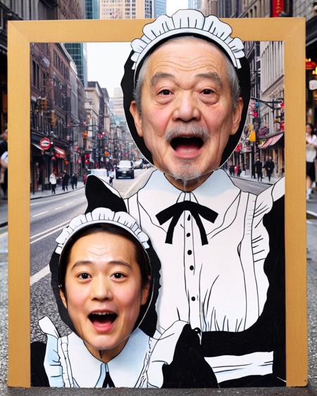 comic foreground Face-in-hole signboard