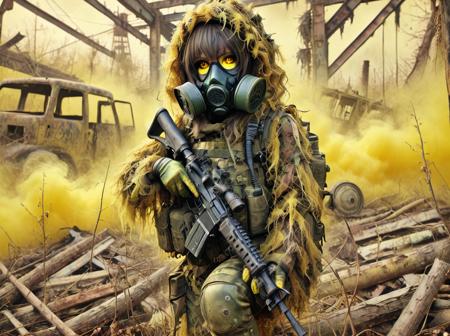 Ghillie suit  clothing LoRA [FLUX+XL+Pony]