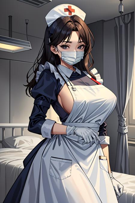 Long Nurse Uniform, with mask and Gloves