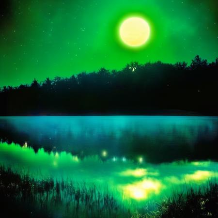 Green Nature Night Photography Art