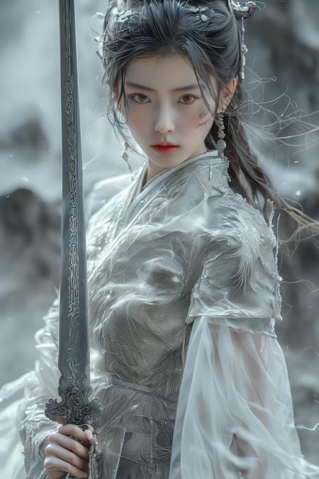 Swordswoman_白衣女子剑客