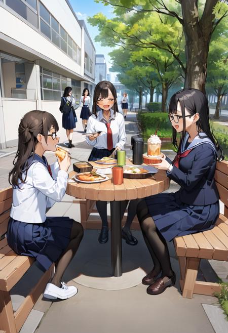 学校の中庭 School courtyard SDXL