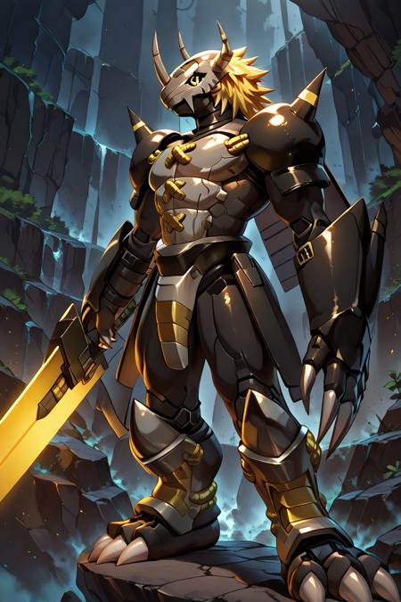 BlackWarGreymon: Jet-black Virus Dragon | ブラックウォーグレイモン (Digimon) [Illustrious & Pony]