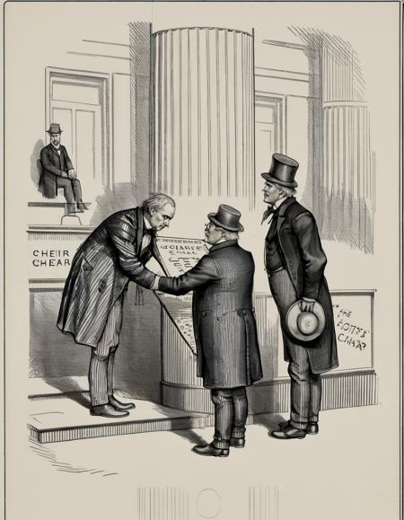 19th century political cartoon - Thomas Nast Style