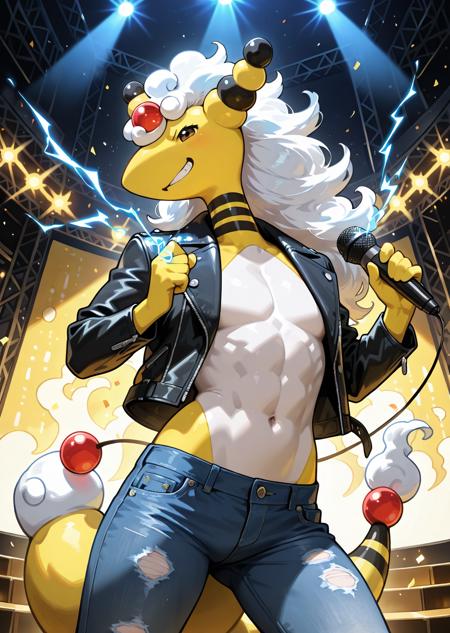 Mega Ampharos (Feral, Anthro) [Pony, Illustrious]