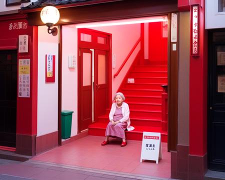 the restaurant of many orders with red stairs