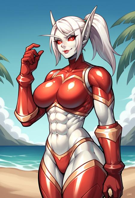 Blood Elf with Bloodscale Armor - World of Warcraft [SDXL Pony]