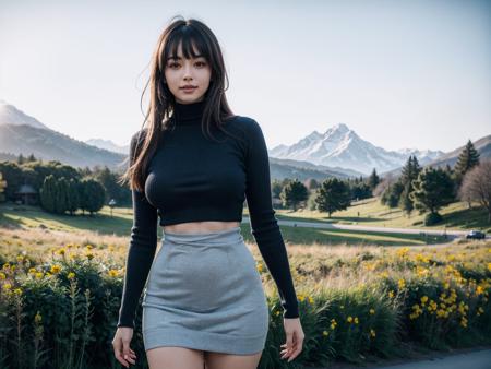 RGB-Majic Mini Sweater Dress Turtleneck Long Sleeves