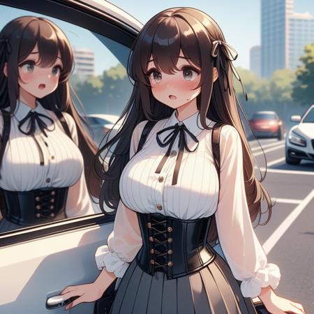 girl like car glass / showcase glass