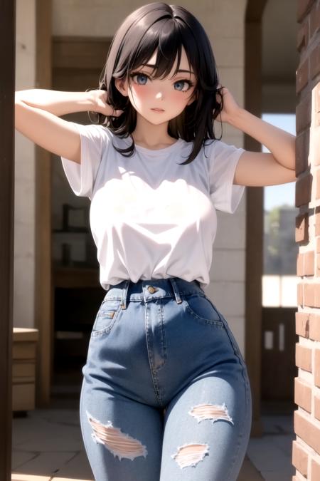 High-waist jeans