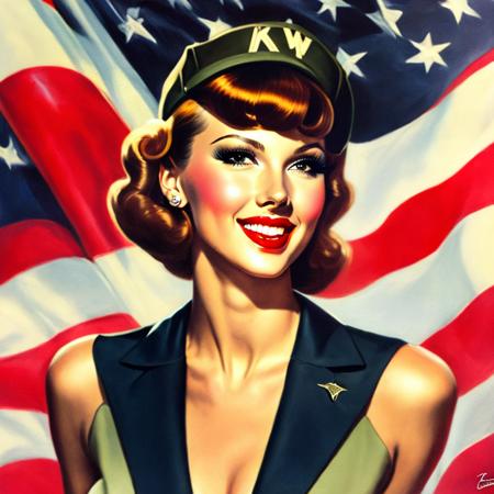 Pinup768 - Create vintage patriotic pinups easily! A Model 2.x Embedding by SoCalGuitarist