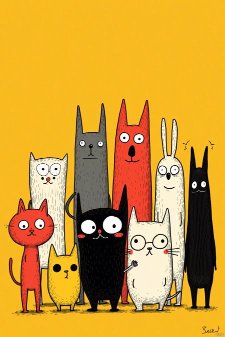 OB俏皮手绘插画Cute hand-drawn illustrations