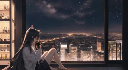 Girls and beautiful scene