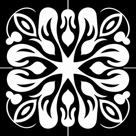 HEZI_黑白纹样纹身图案