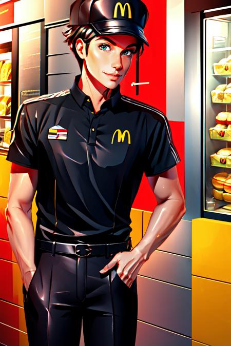 McDonalds Uniform (black) | Outfit LoRA