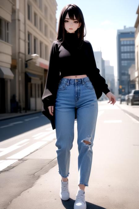 High-waist jeans