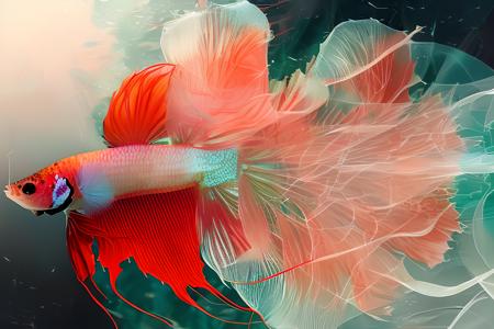 Graceful Betta: A Hyper-Realistic Digital Art Depiction