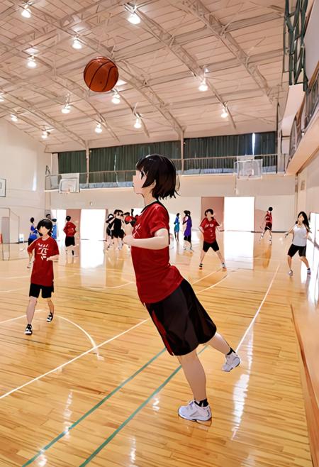 体育館 Japanese school gymnasium SDXL