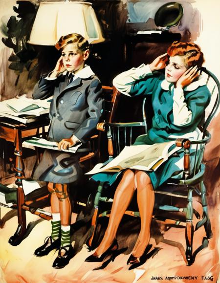 American Propaganda Painting - James Montgomery Flagg Style