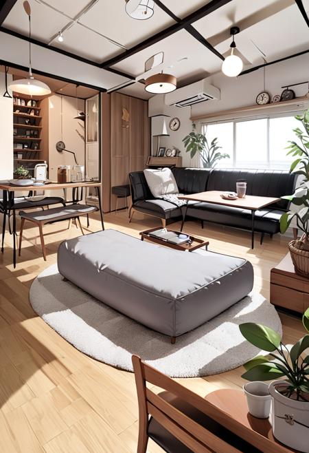 日本の住宅のLDK (living room & dining room & kitchen) SDXL