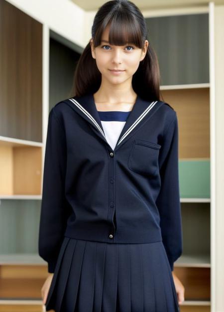 日本の冬用学校制服/Japanese winter school uniforms.
