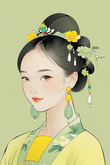 国画古风手绘美女｜极简淡雅 ｜工笔画 Chinese painting ancient style hand-painted beauty|minimalist and elegant|fine brush painting