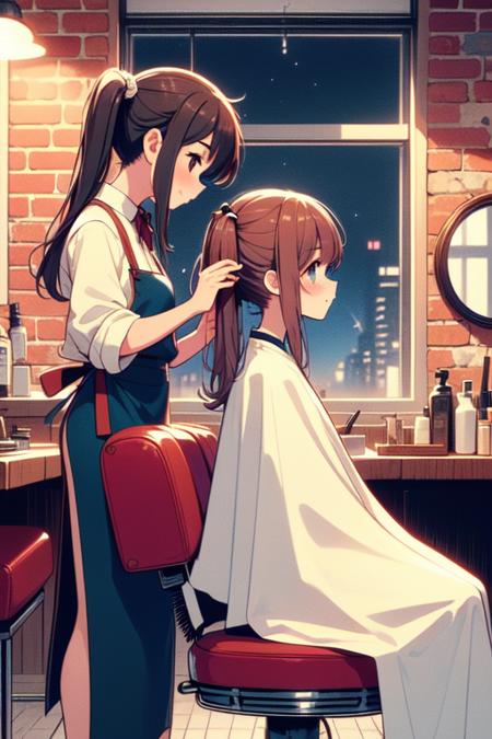 girl like retro barbershop