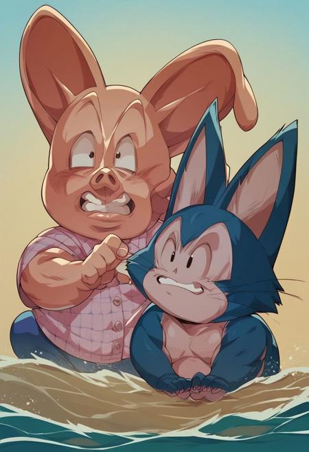 Oolong and Puar of Dragon Ball commision