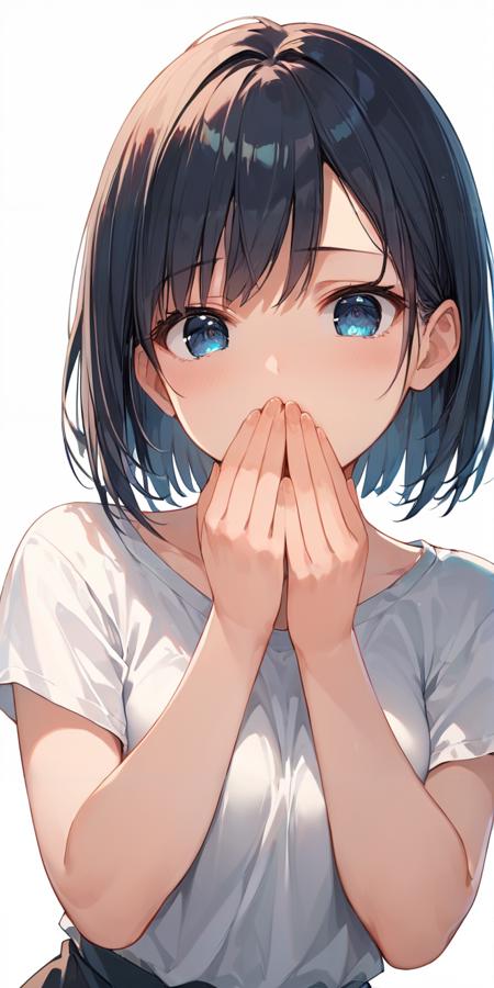 口を手で覆う/hand over own mouth(XL,pony)版本v1.0 pony (ID: 711211)