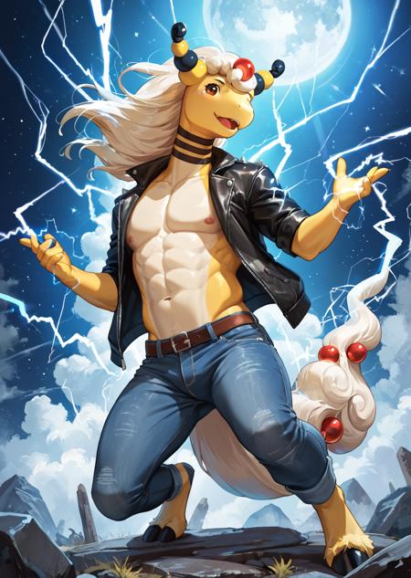 Mega Ampharos (Feral, Anthro) [Pony, Illustrious]