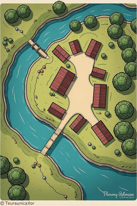 Envy Flux Fantasy Town Map 01 - Town and village maps for D&D and other RPGs