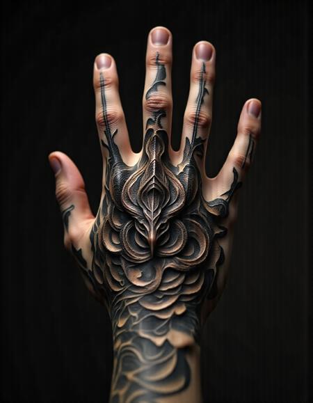 Flux - Tattoo on hand - By Devildonia