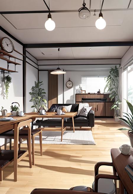 日本の住宅のLDK (living room & dining room & kitchen) SDXL