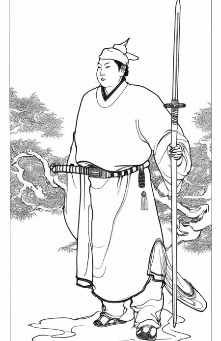 Chinese style line drawing, line drawing, illustration/new style