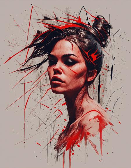 Modern abstracted portrait art (Style) [Pony XL]