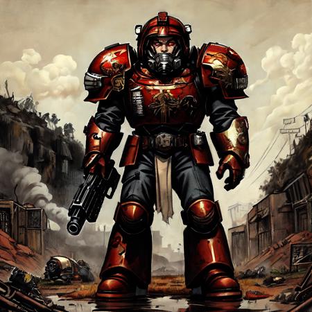 Grimdark Human Heavy Armor Suit - Warhammer 40,000
