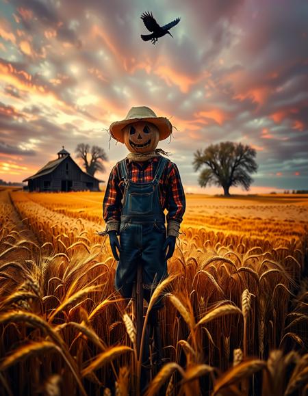 wheat field at dusk background