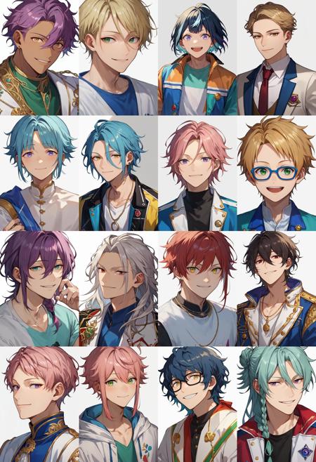 (PonyXL All in One) Ensemble Stars (61 in 1) | 偶像梦幻祭 全角色 | あんさんぶるスターズ版本v1.0 (ID: 704673)