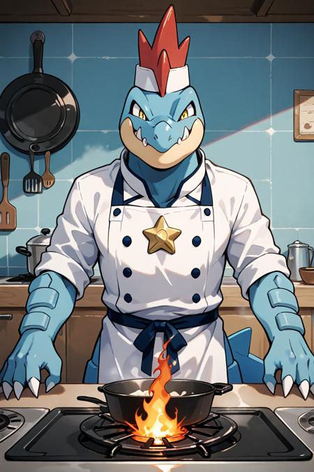 Feraligatr: Big Jaw Pokémon | オーダイル (Pokedex #0160) [Illustrious]