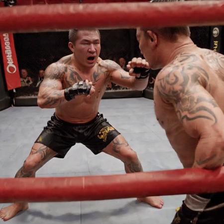 Strong Asian male athlete