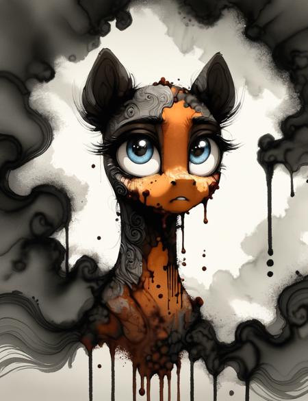 DonM - Washed-out Ink [SD1.5,SDXL,Pony]版本Pony (ID: 545891)
