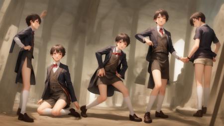 Row of40 people POSE , multi view，40个人的动作PNG图，多视图