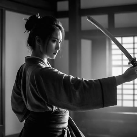 Female (Male) Samurai cinematic style XL + SD1.5