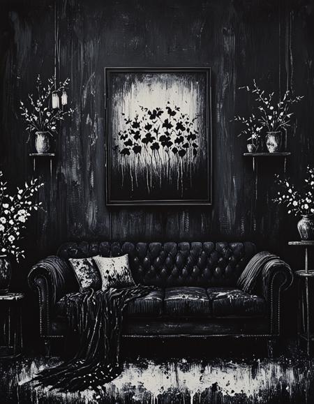 Drips on Black Paint