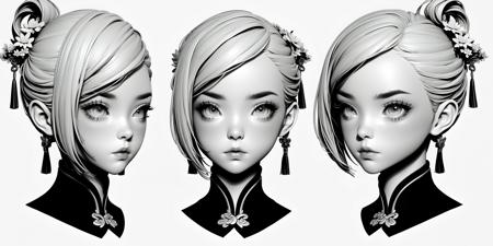 HEZI_ Three-view modeling avatar