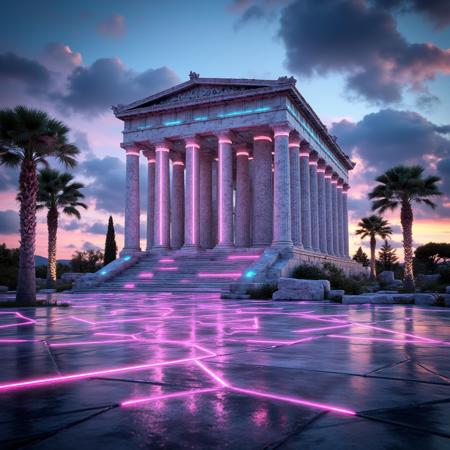 Vaporwave retro-futuristic Monuments FLUX @Ethanar