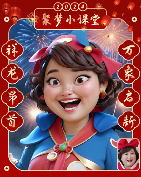 New Year's greeting photos of cartoon characters版本v1.0 (ID: 352001)