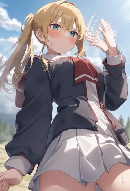 [SDXL&Pony] fanning self / fanning face / 手うちわ