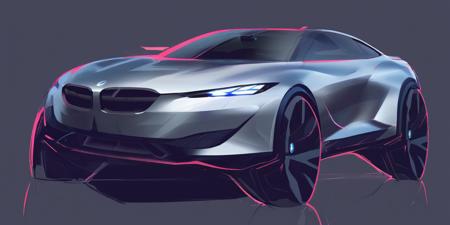 Car 2D Rendering (neutral) for Automotive design
